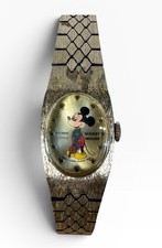Vintage Disney Mickey Helbros 17 Jewels Mechanical Ladies Watch Wind Up Working  picture