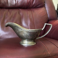 Vintage Silver Plated Gravy Boat Heavy Duty picture