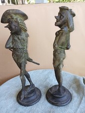 Antique French Napoleon 3 Caricature Candlesticks picture