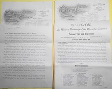 1898 National Masonic Fair Lot 14in Prospectus & Letter New Temple Washington DC picture