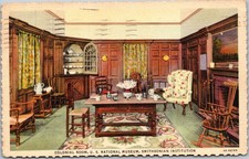 Colonial Room U S National Museum Smithsonian Postcard Washington DC 1949 Used picture