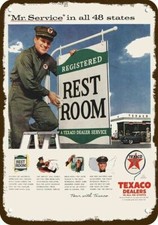 1956 TEXACO Gas Station Clean Restrooms Vntge-Look DECORATIVE REPLICA METAL SIGN picture