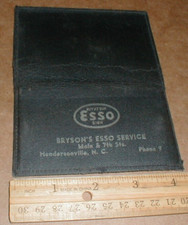 Brysons Esso Service Station Hendersonville NC Card holder phone#9 1930s gas oil picture