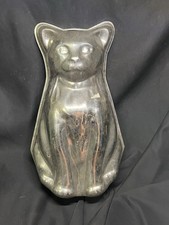 VINTAGE Tin KITTY CAT SHAPED CAKE PAN CHOCOLATE MOLD 12” MADE IN PORTUGAL Unused picture