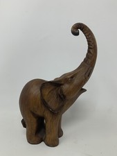 Elephant Figurine 8” Resin Wood Statue Great Detail Beautiful Retro Vintage-RARE picture