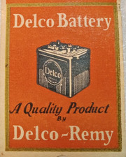 1920's DELCO BATTERY - NANCE CHEVY, Asheboro N.C. - RARE-S ALESMAN'S SAMPLE. picture