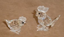 Swarovski Crystal Hen 7675 NR 30 And Rooster 7674 NR 45 ~ 1987-1988 Block Logo picture
