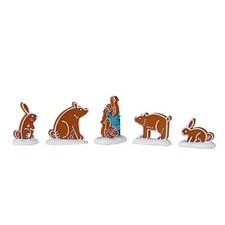 Lemax Sugar N Spice Village Accessory Gingerbread Animals Set of 5 42362 picture