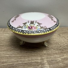 Vintage Noritake Morimura Bros Footed Powder Jar Box Hand Painted Gold Art Deco picture