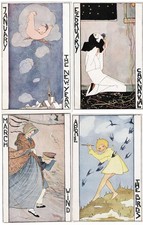 Collection, 12 Vintage Artist Cards, Rie Cramer, The 12 Months, Expired 1930 picture