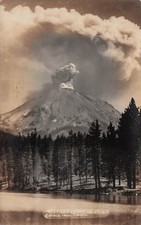 RPPC Mt Lassen Eruption Volcano Peak CA California Photo c1915 Vtg Postcard 16A picture