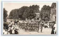 WWI Soldiers Servicemen Enroute to Service Funeral Real Photo Postcard RPPC  picture