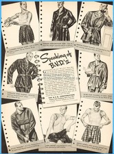 1937 BVD Men's Underwear Shorts Robe Pajamas Shirt 1930s Fashion Clothing Ad picture