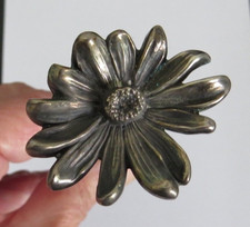 ANTIQUE WM KERR HAT PIN WITH STERLING FLORAL FLOWER TOP picture