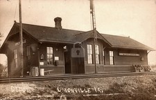 Burlington CB&Q Railroad Depot Unionville Iowa RPPC Photo Postcard COPY picture
