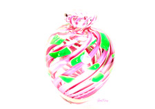  Chip Jones Art Glass Vase Hand Blown Glass Signed, Swirled Cased picture