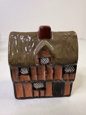 RAREMudlen End Studio Felsham Suffolk Pottery Miniature Thatched Cottage RED #4R picture