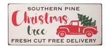 Col House Designs Red Truck Christmas Tree Metal Sign – Farmhouse Vintage Decor picture