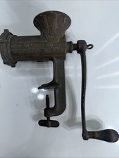 E. C. Simmons KEEN KUTTER Cast Iron Hand Crank Bench Mounted Meat Grinder #K110 picture