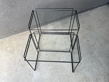 2 Max Sauze Post Modern Nesting Iron SIDE TABLE VINTAGE MID CENTURY Memphis picture