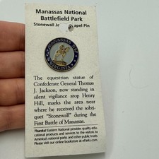 Manassas NBP National Battlefield Park Virginia Lapel Pin Jackson Statue Vintage picture