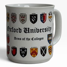 Vintage Oxford University England 36 Arms of the Colleges Ceramic Coffee Mug Cup picture