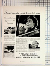 1937 LIFE Magazine Ad Tumbler Auto Beauty Process Car Polish Woman picture