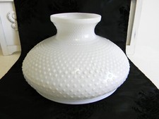 Xlg. Vintage White Hobnail GWTW Oil Lamp Glass Shade~10