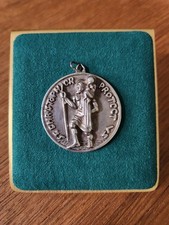 Hayward Sterling Silver St. Christopher Medal 925 Heavy  28g Vintage picture