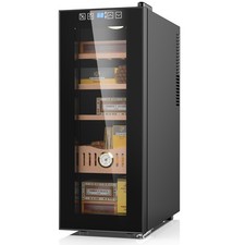 35L Electric Cigar Humidor Cabinet Cooler Cooling Cedar Wood Shelves 250 Counts picture