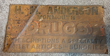Vintage H.M. Anderson Drug Metal Sign Monmouth Illinois (14