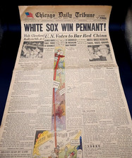 1959 Chicago Daily Tribune White Sox Win Pennant AL Champs Historic Newspaper picture