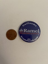 Guillaume De Ramel Secretary Of State Political Pin Back Button P32 picture
