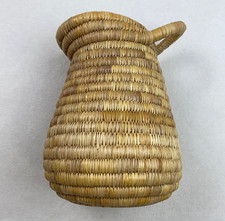 VTG Handcrafted Bahamian Woven Large Jug Artisanal Natural Textures Earthy Tones picture