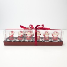 Mini Santa Claus Figurine Tealight Candles Set of 6 Christmas Table Decor NWT picture