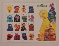 USPS Sesame Street Forever Stamps Full Sheet of 16 Big Bird Elmo Cookie Monster picture