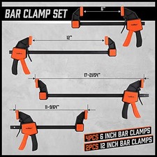 HORUSDY 8-Pack Bar Clamps for Woodworking, 12