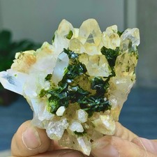 68G Natural beautiful epidote quartz with Crystal garden quartz Specimen picture