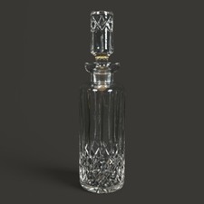 Vintage Cut Crystal Glass Liquor Decanter with Stopper Diamond Pattern 12