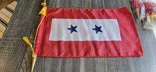 Two Blue Star Military Service Flag Premium Quality Flag 8x15