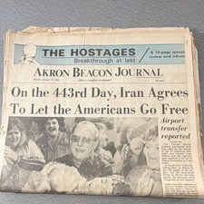 Vintage Jan 19, 1981 Akron Beacon Journal “Iran Hostages Freed”  picture