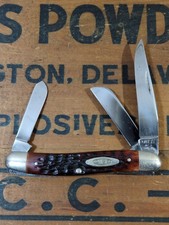 Vintage Case XX USA 6318 HP Red Bone Stockman Knife 10 dot, 1970 picture