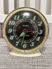 Vintage Sears & Roebuck (Ingraham) Luminous Alarm Clock (7068) * WORKING WELL  picture