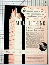 Vintage Multilithing Printing Ad Addressograph-Multigraph Ephemera picture