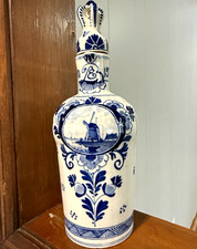 Antique Lucas Bols Delft Bottle: 1907 Crème de Menth, Royal Porceleyne Fles picture