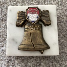 Vintage Bicentennial Patriotic Liberty Bell Marble Paperweight 1776-1976 Italy picture