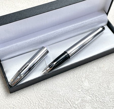 Vintage Sheaffer Imperial 506 Fountain Pen Bright Chrome F Nib Australia BS023 picture
