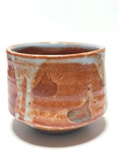 Tomoo Hamada Shino Tea Bowl Pottery Small Japanese Mug Art Ceramics picture