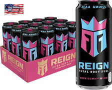Reign Total Body Fuel, Sour Gummy Worm, Fitness & Performance Drink, 16 Fl Oz (P picture