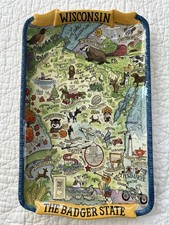 Destinations Certified International Wisconsin Badger Souvenir Ceramic Platter picture
